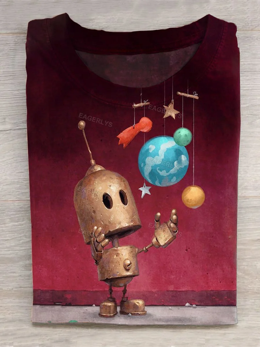 Eagerlys Lonely Robot Art Print T-Shirt Eagerlys