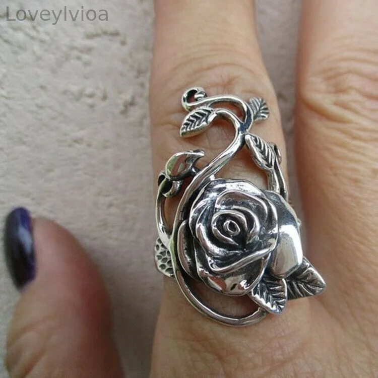 Vintage Black Rose Ring