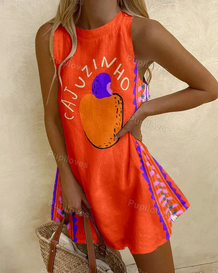 Pupiloves Pupiloves Fruit Party Print Mini Dress