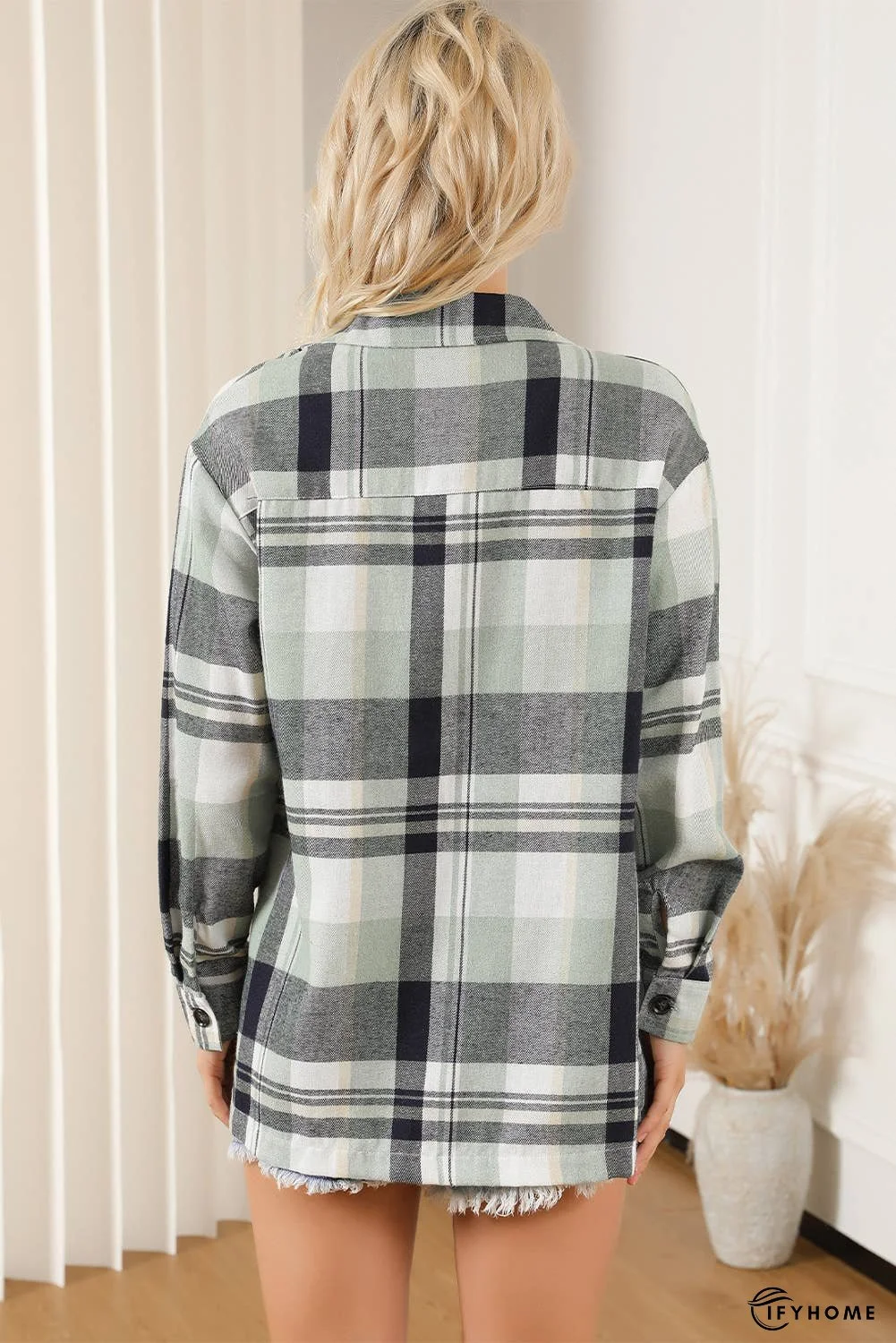 Plaid Button Up Patch Pocket Shirt | IFYHOME