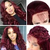 Burgundy Color Body Wave Wigs For Black Women