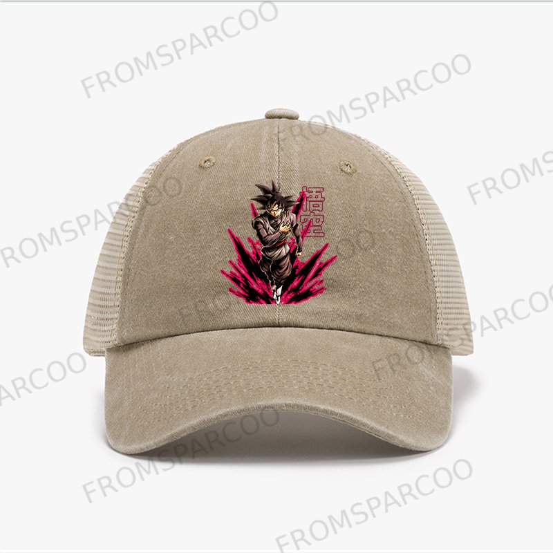 Unisex Anime Simple Print Breathable Mesh Baseball Cap