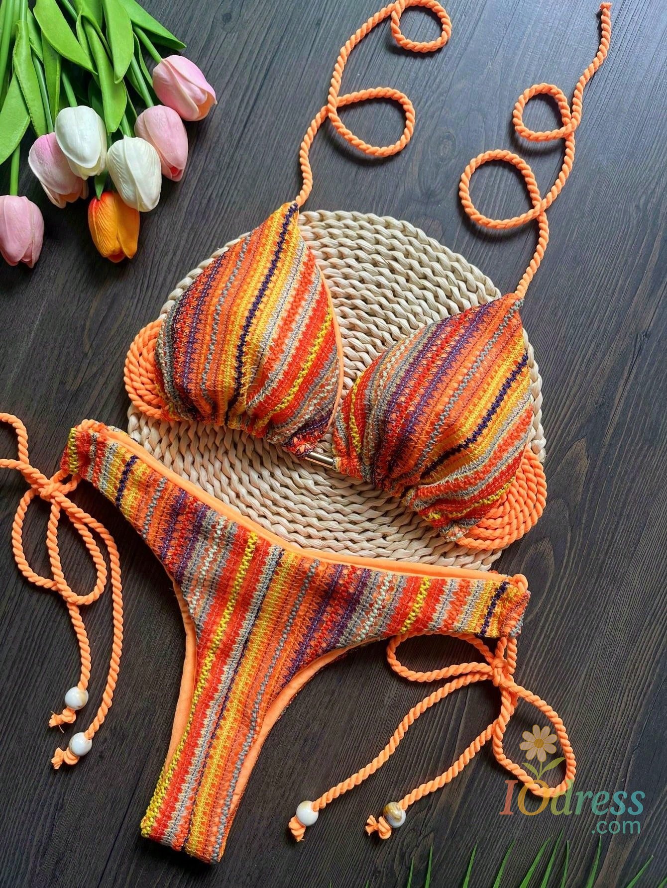 IO Dress RUOTONGSEPT 2025 Sexy Braided Rope Straps Bikini Set New Swimsuit Women Swimwear Push Up Brazilian Bathing Suit Beach Biquinis
