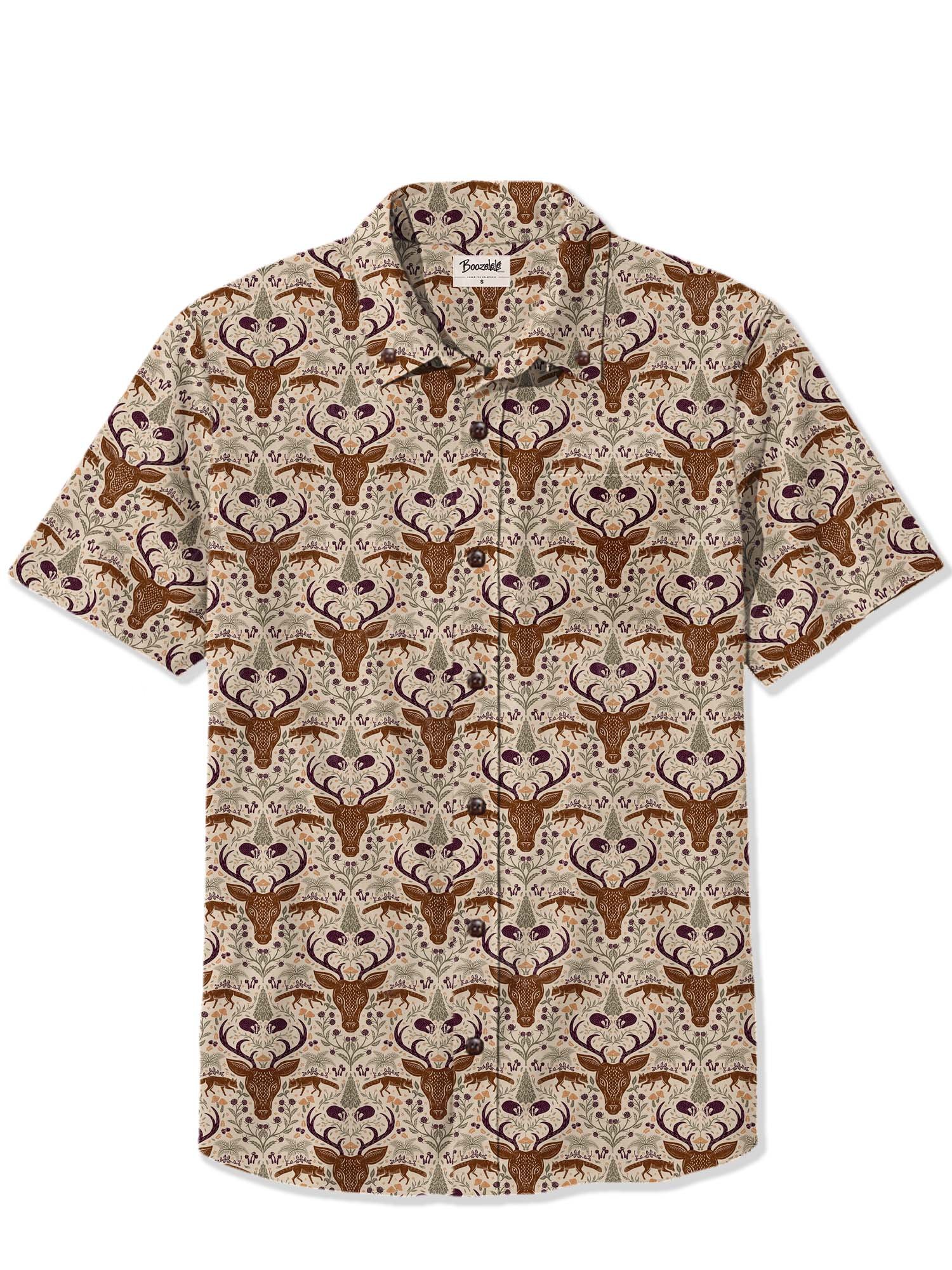 【Maria Elena Coco X Boozelele】Deer and Nature - 100% Cotton Shirt