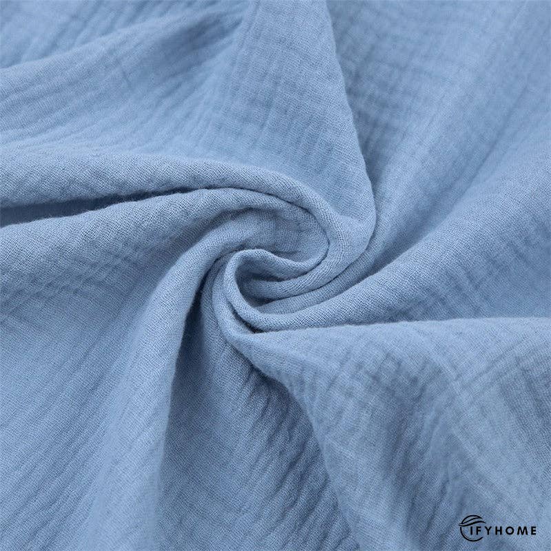 Short Double-Layer Gauze Robe | IFYHOME