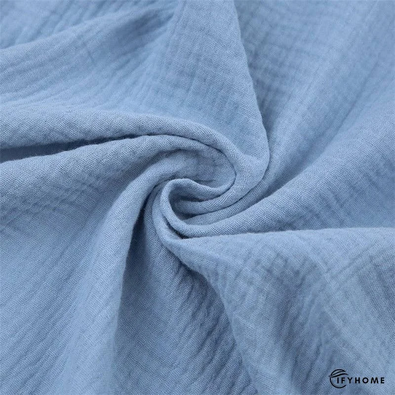 Short Double-Layer Gauze Robe | IFYHOME