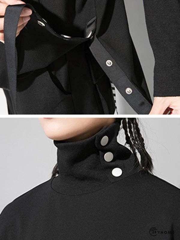 Original Solid Stand Collar T-Shirts Tops | IFYHOME