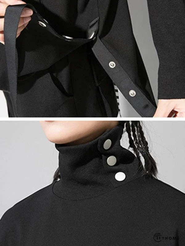 Original Solid Stand Collar T-Shirts Tops | IFYHOME