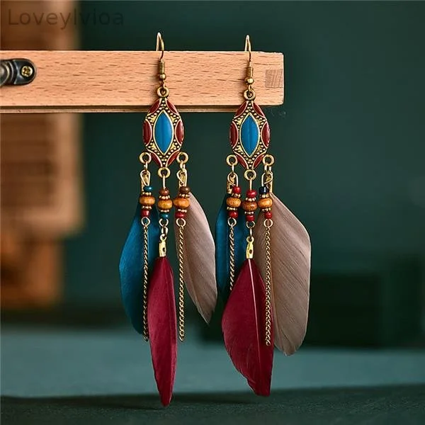 Colorful Fashion Feather Earrings