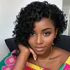 Glueless Black Short Wig Bob Curly Hair