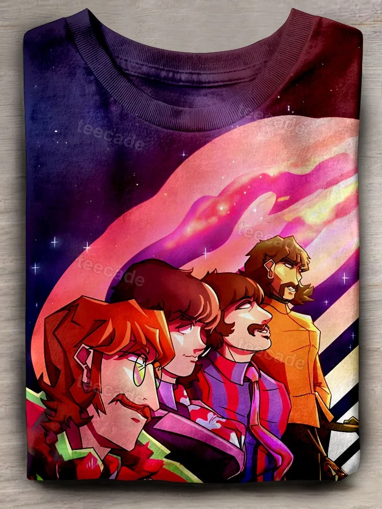 Teecade The Beatles Gaze At The Starry Sky Art Print T-shirt