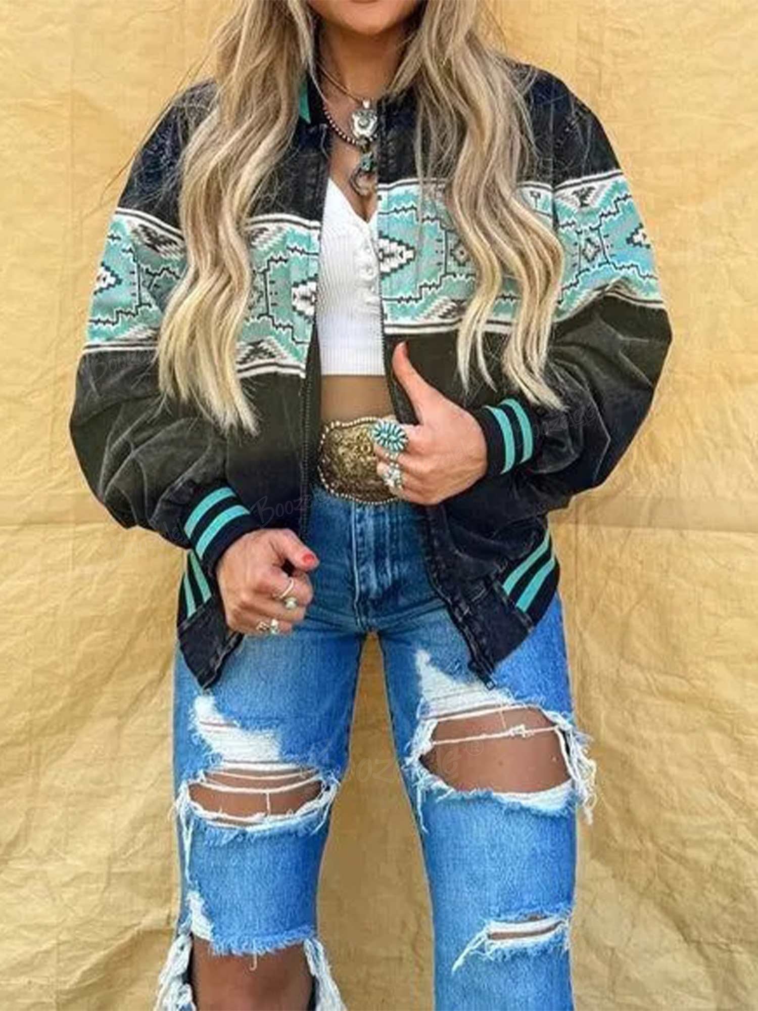 Texas Turquoise Bomber Jacket