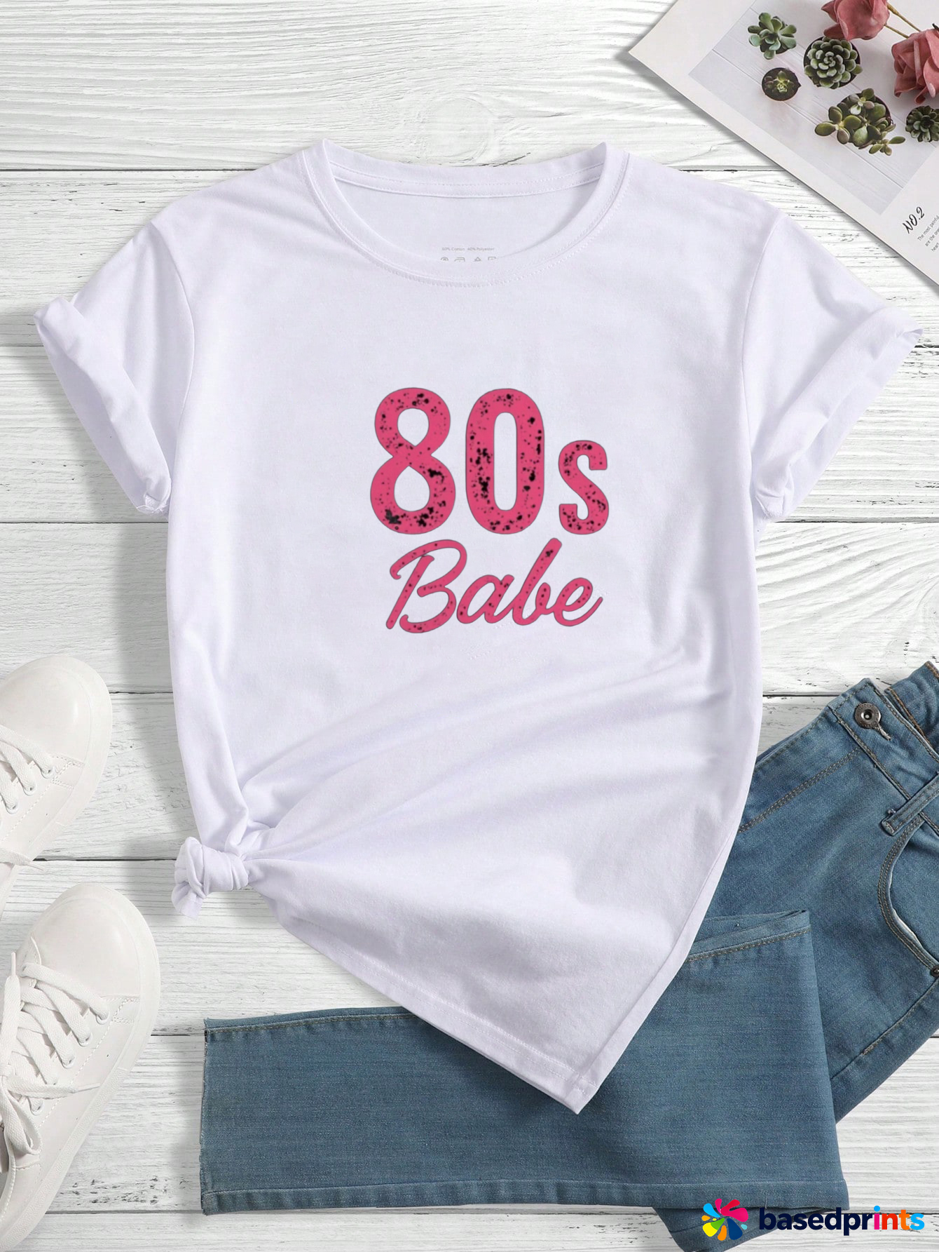 80s Babe White Graphic Tee