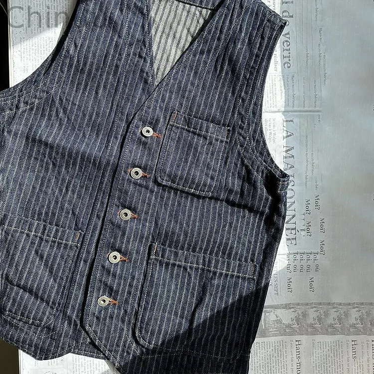 Retro Striped Casual Linen Blend Vest
