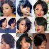 Glueless Black Short Bob Styles Silky Hair Straight Wig