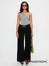 Defender Mid Rise Wide Leg Jeans Black