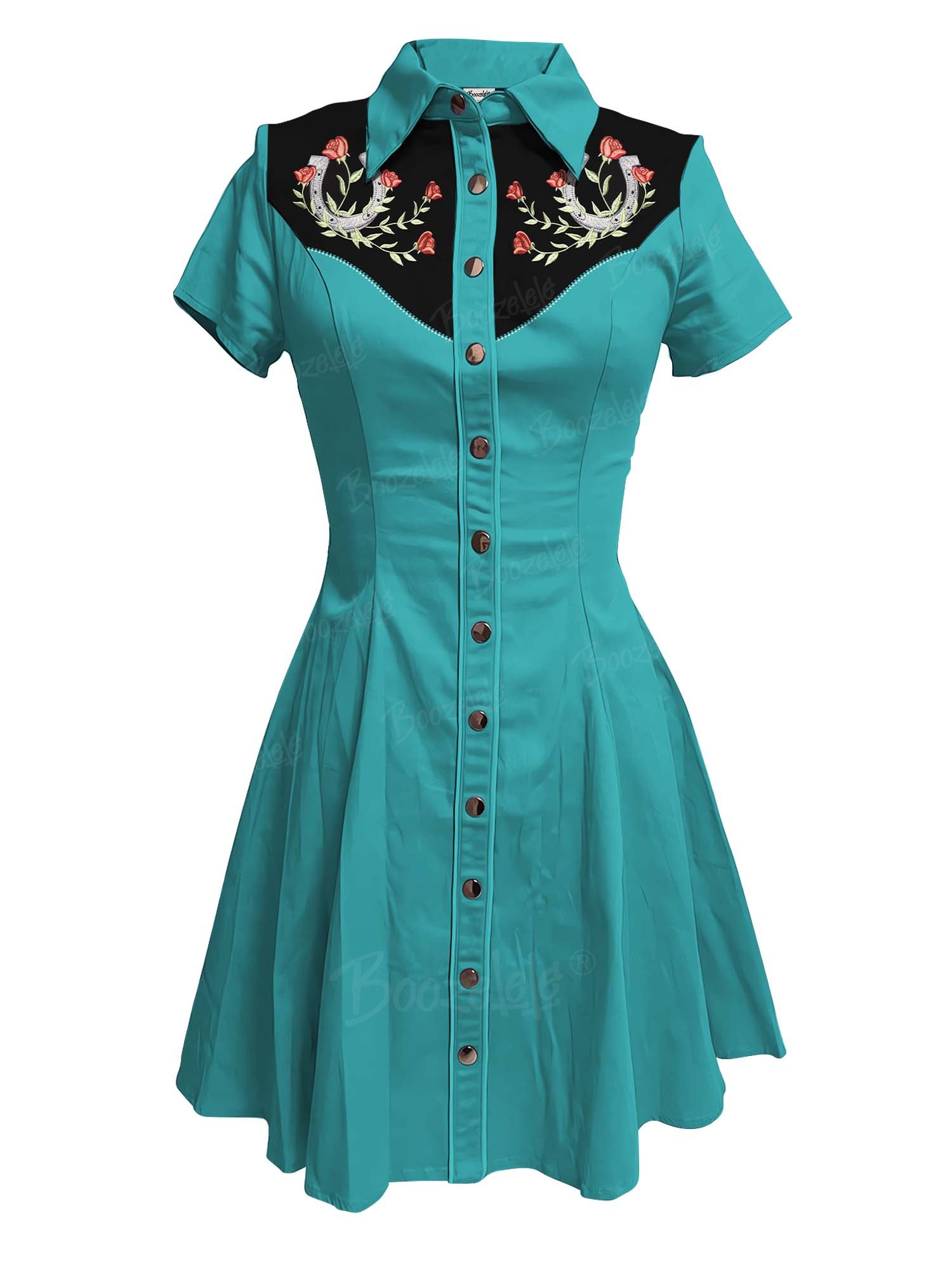 Western Vintage Flower - 100% Cotton Dress