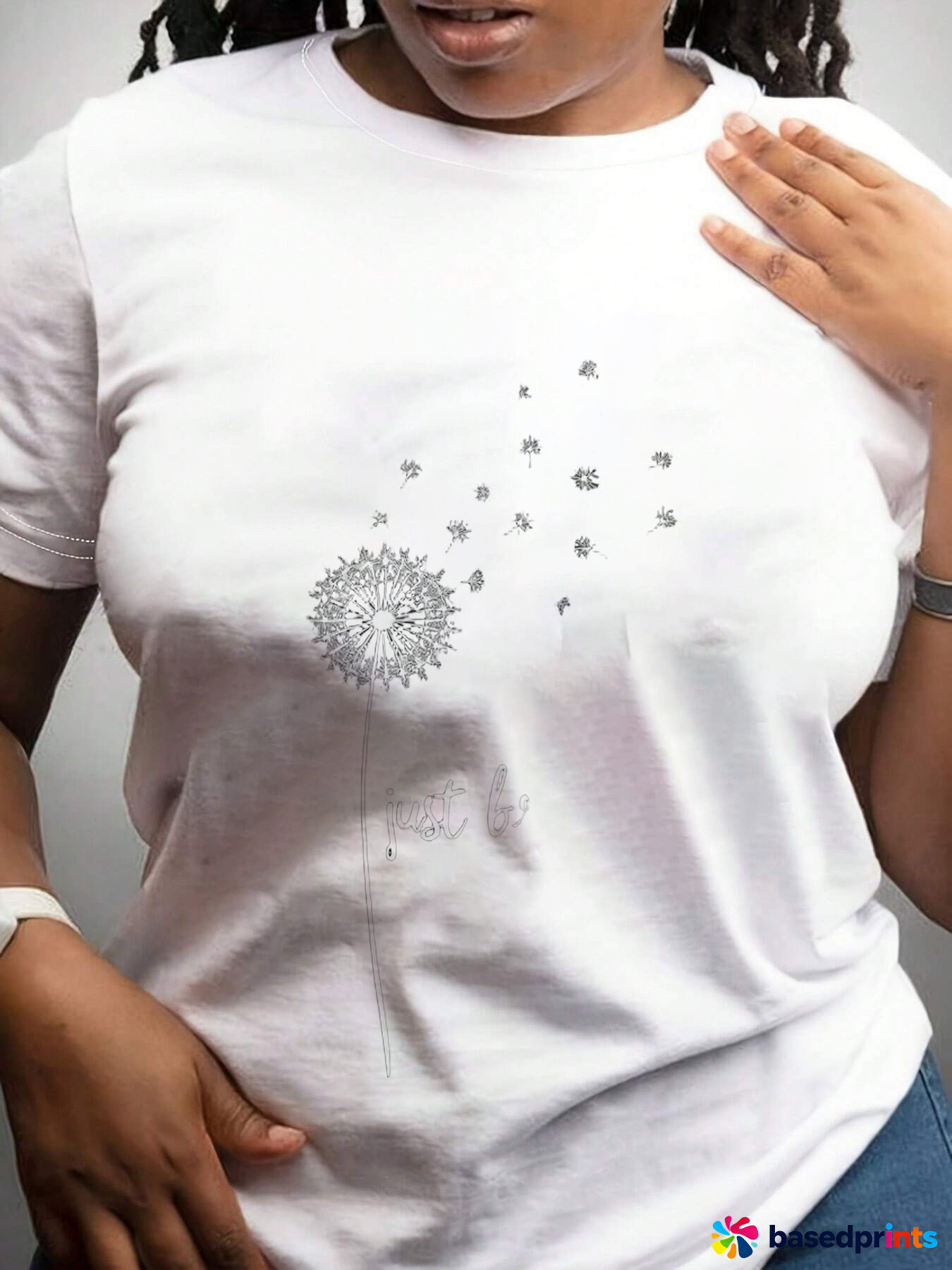 White Dandelion Graphic Tee Shirt