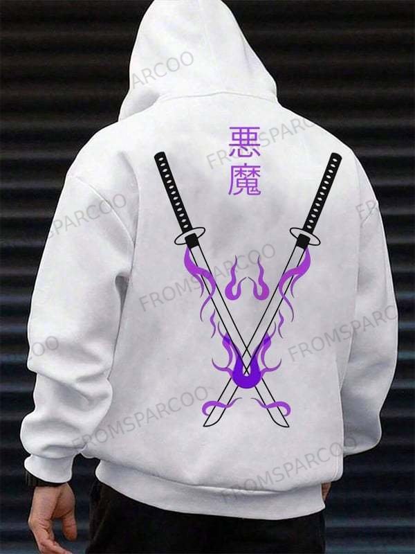 Unisex Casual Anime Print Oversized Hoodie