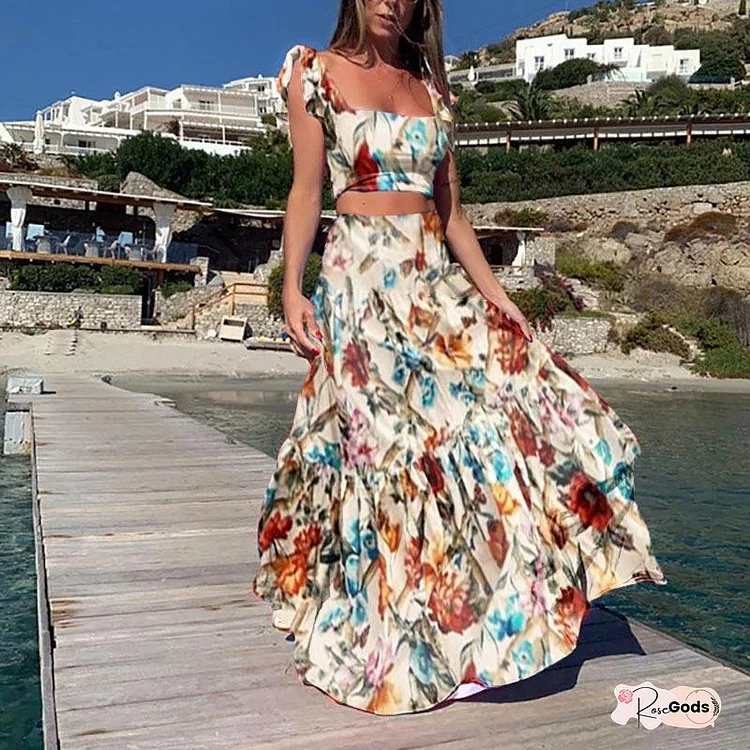 Pop Skirt Fashion Sexy Dress Long Skirt Two Piece Set