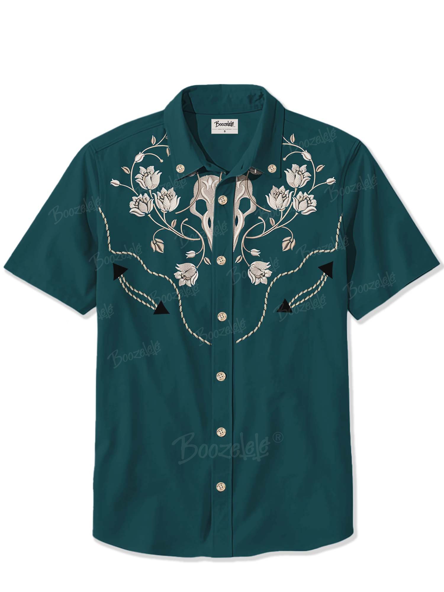 Skull And Flower - 100% Cotton Shirt