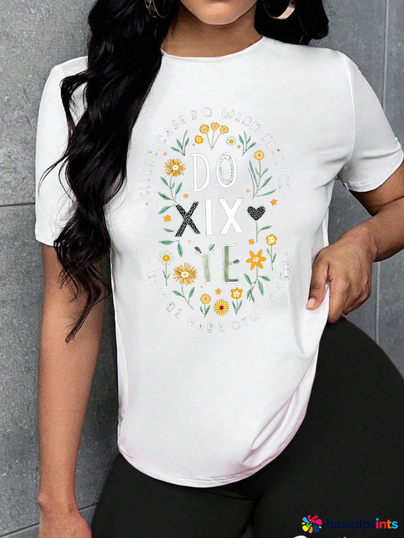 White Floral Graphic Tee