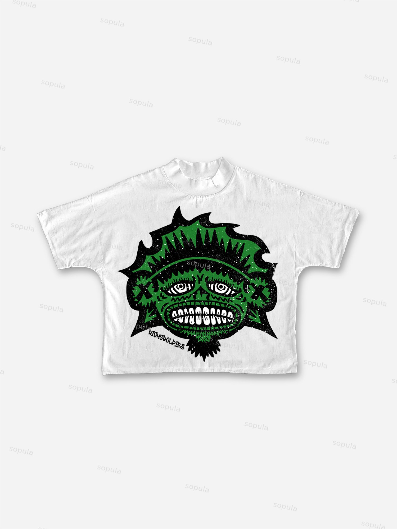Vintage Art Is Not Crime Print Graphic Cropped T-Shirt