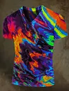 Abstract Color Clash Art Rendering Casual Printed Long Sleeve Shirt