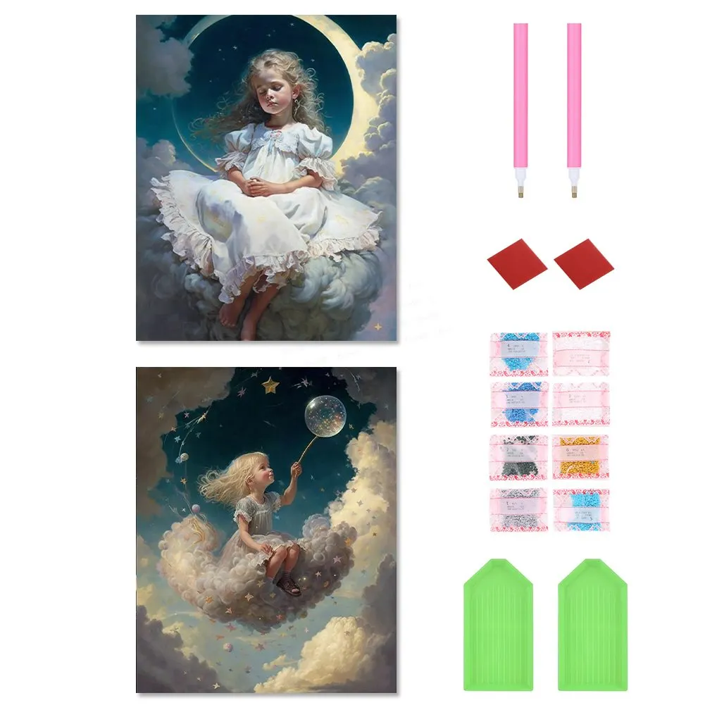 2pcs Diamond Painting Set - girl on clouds (40*50CM)  ARY
