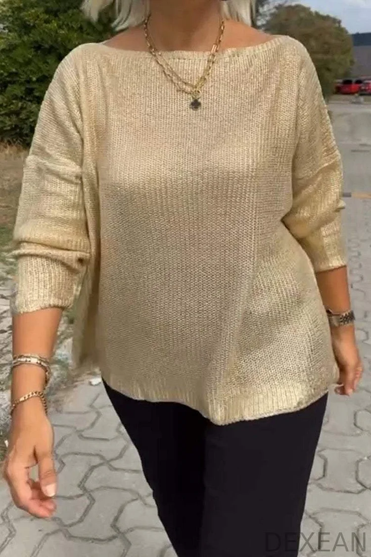 Women's Casual Solid Color Knitted Top