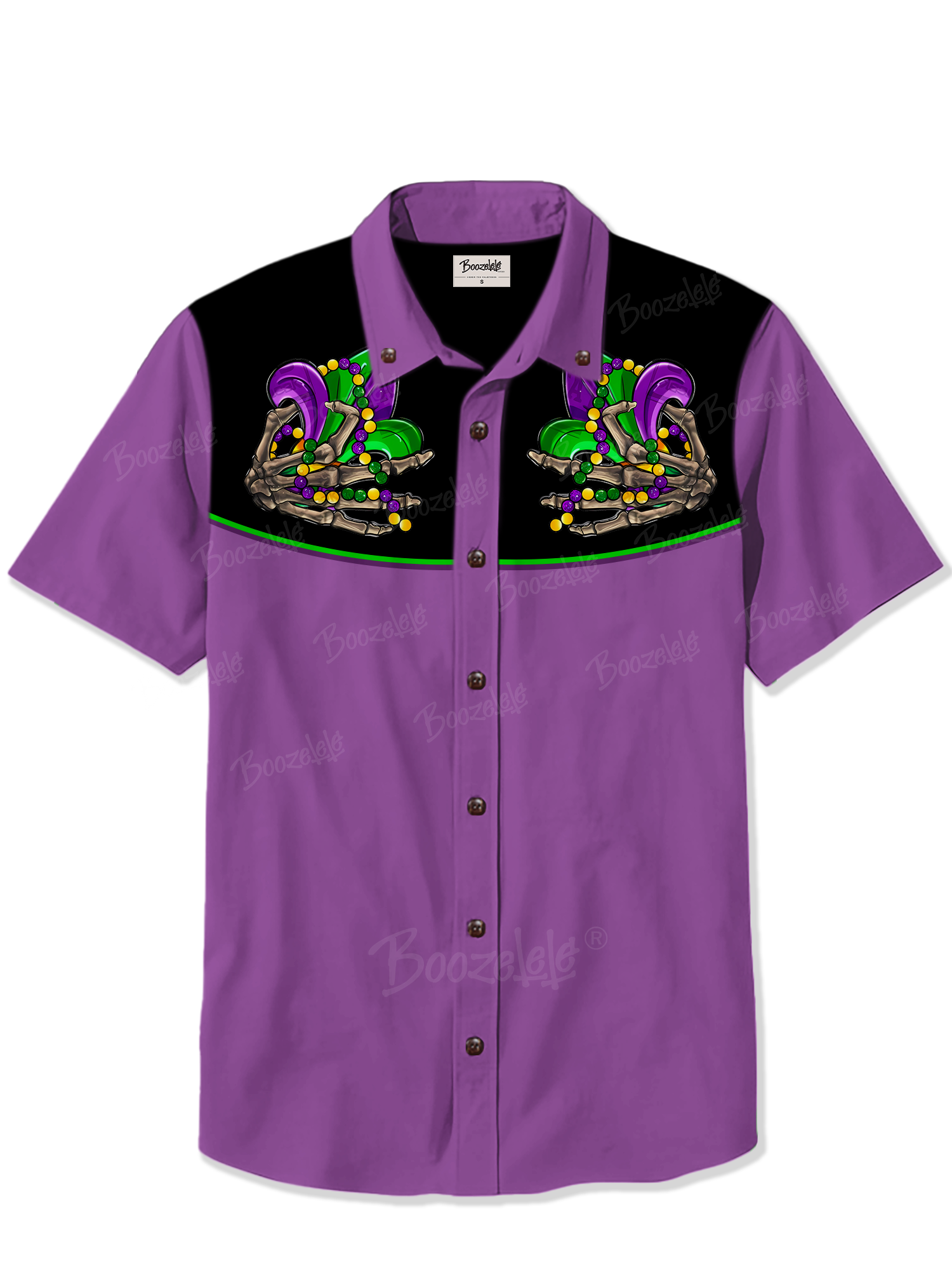 Mardi Gras Mask- 100% Cotton Shirt