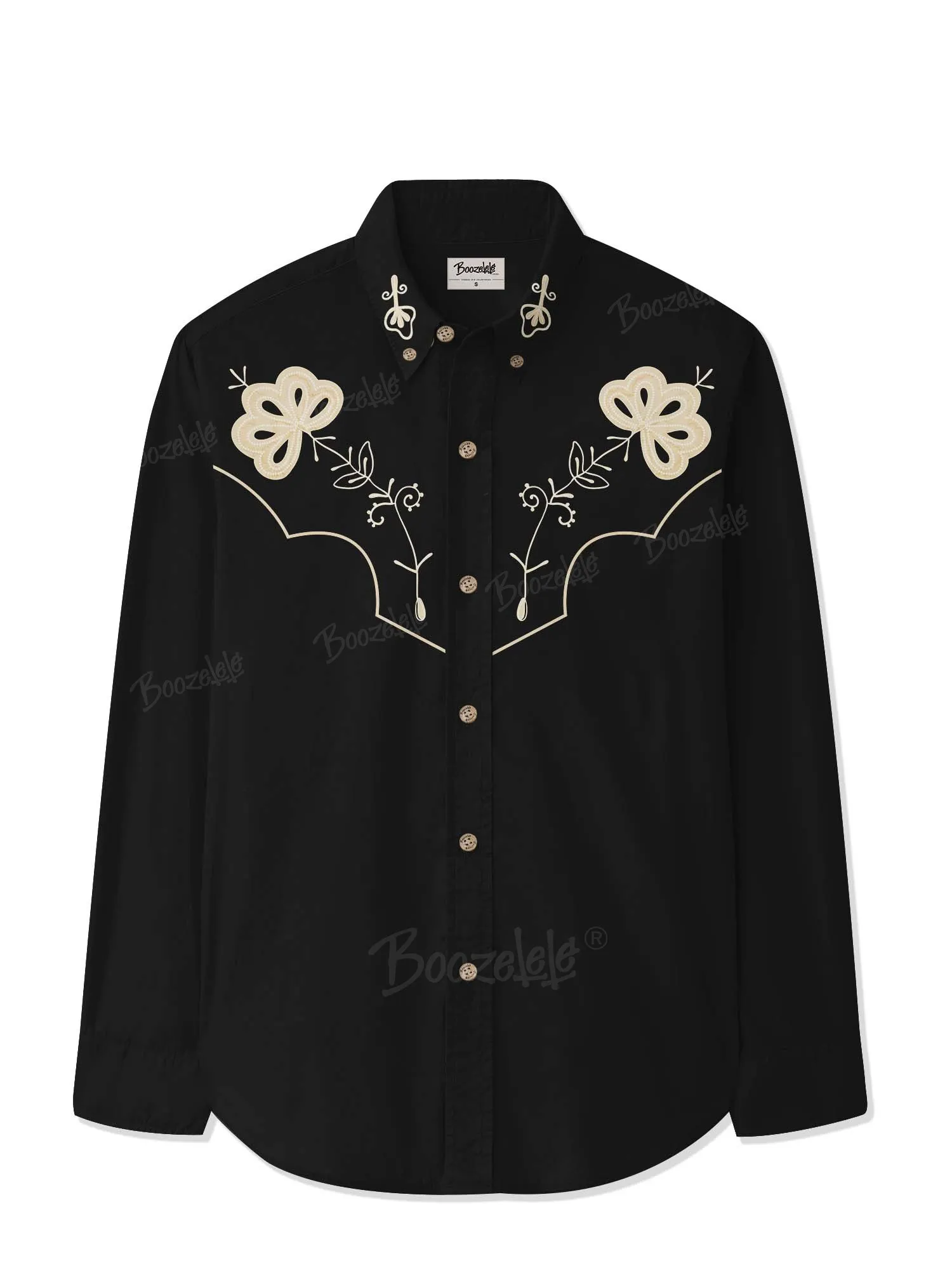 Vintage Western Cowboy - 100% Cotton Long Sleeves Shirt