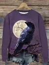 Unisex Crow Illustration Casual Short Sleeve T-Shirt