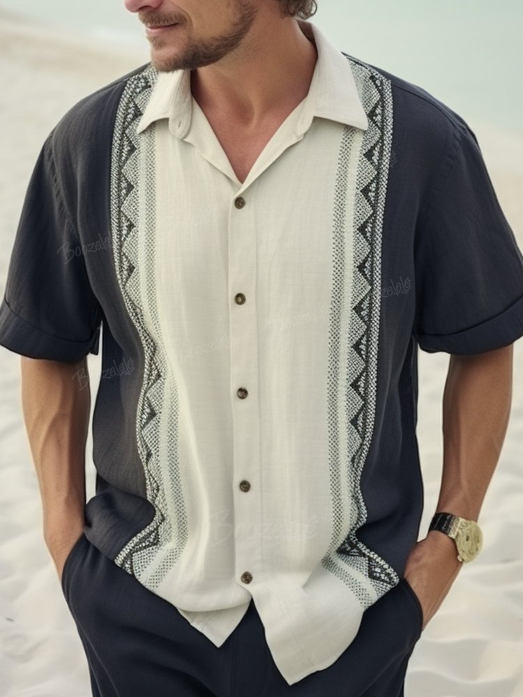 Blue Stripe - Slub Linen Shirt