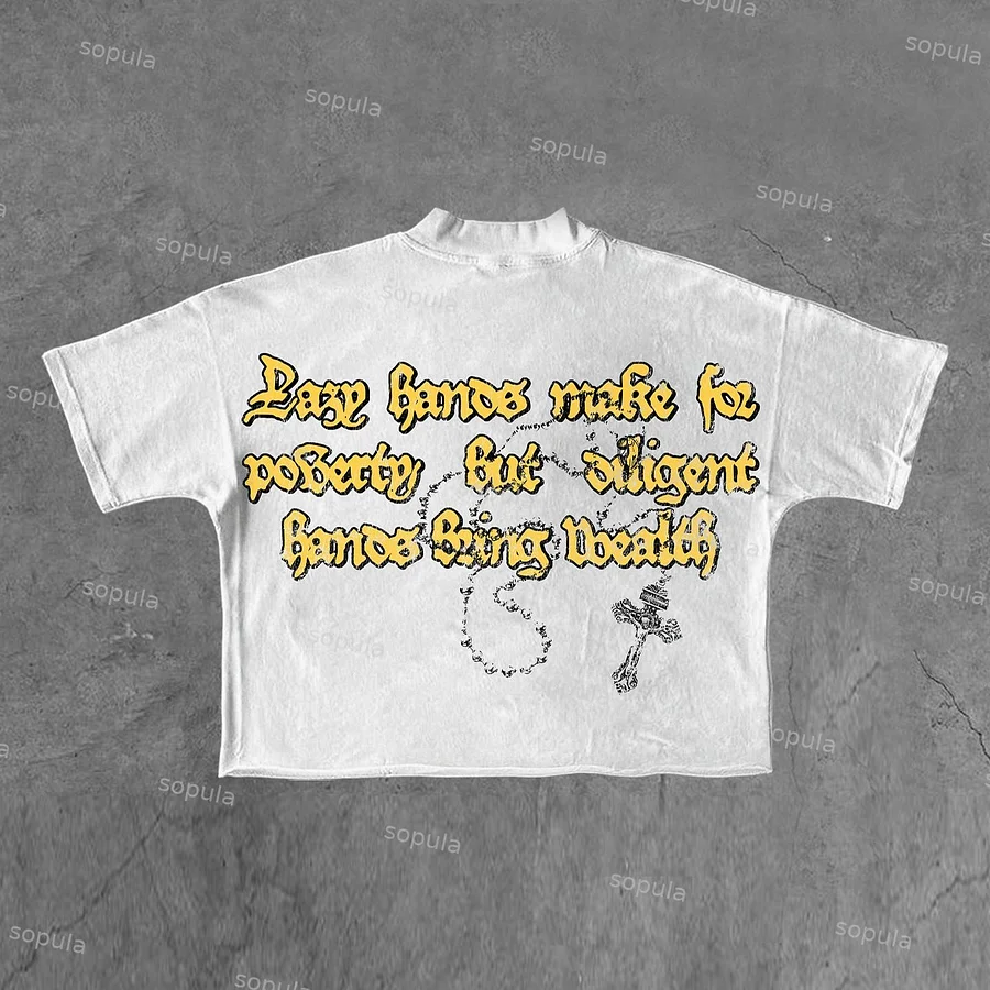 Rich Sin Graphic Cotton Cropped T-Shirts