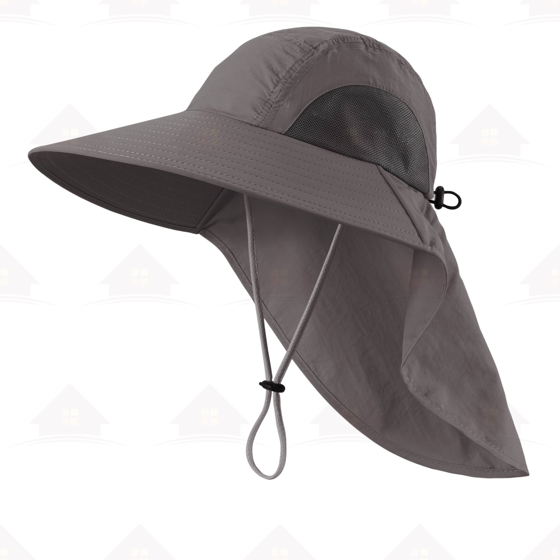 Home Prefer Wide Brim Sun Hat with Neck Flap for Men Women Summer Outdoor UV Protection Breathable Fishing Hats with Strap