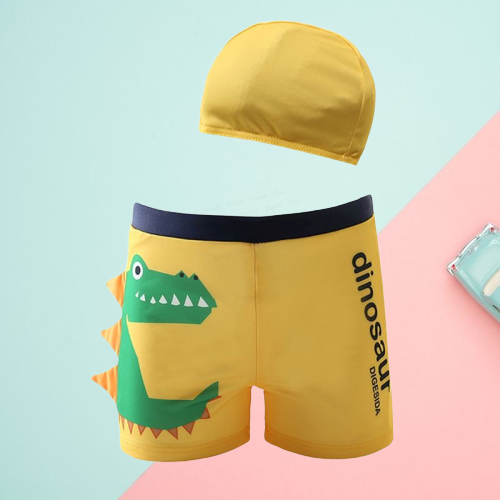 Toddler Big Kids 2-Piece Dinosaur Swimming Trunks with Swim Hat 兴城市沙后所亿柏渡 James Yang