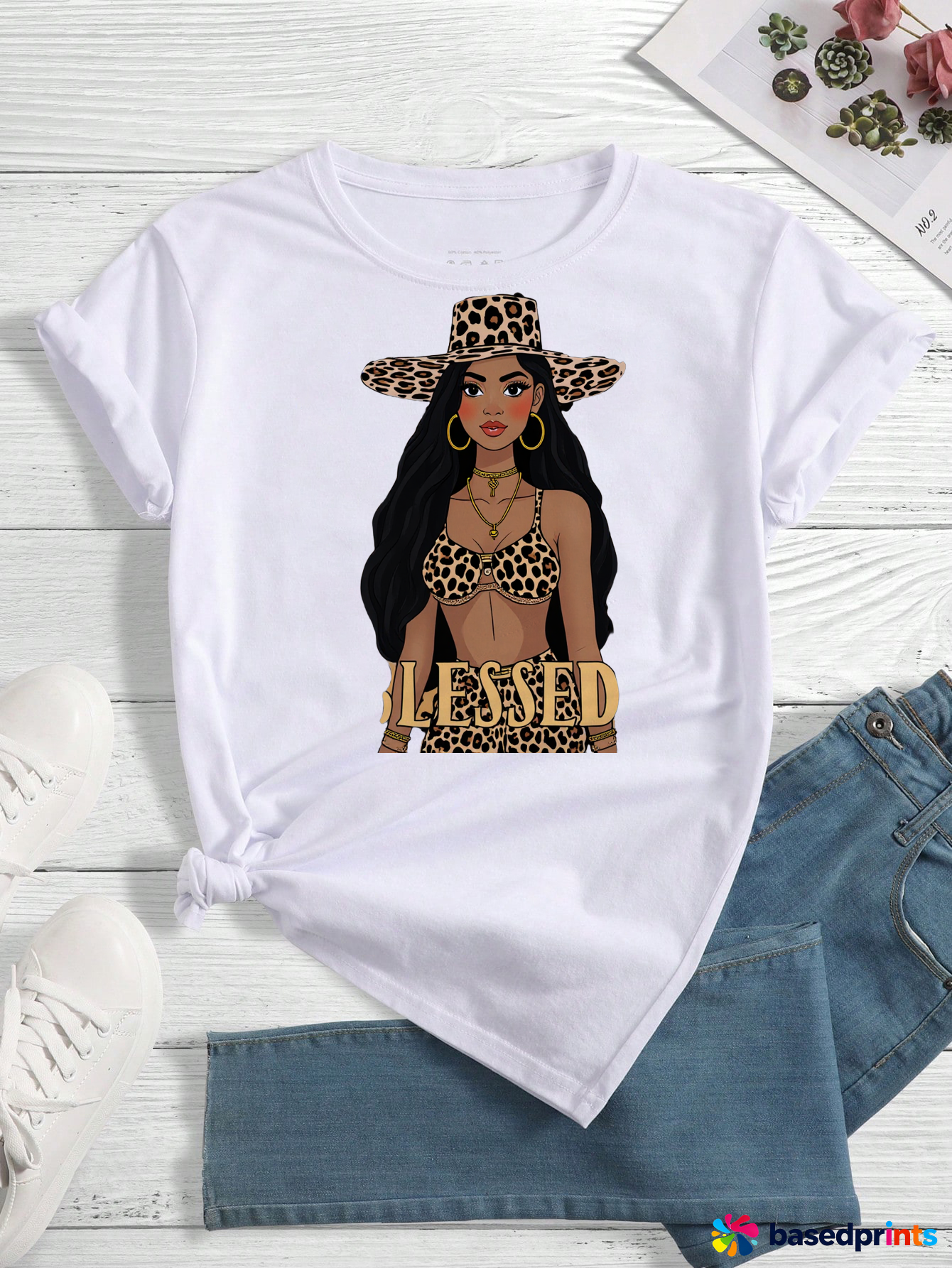 Blessed Leopard Print Women's T-Shirt
