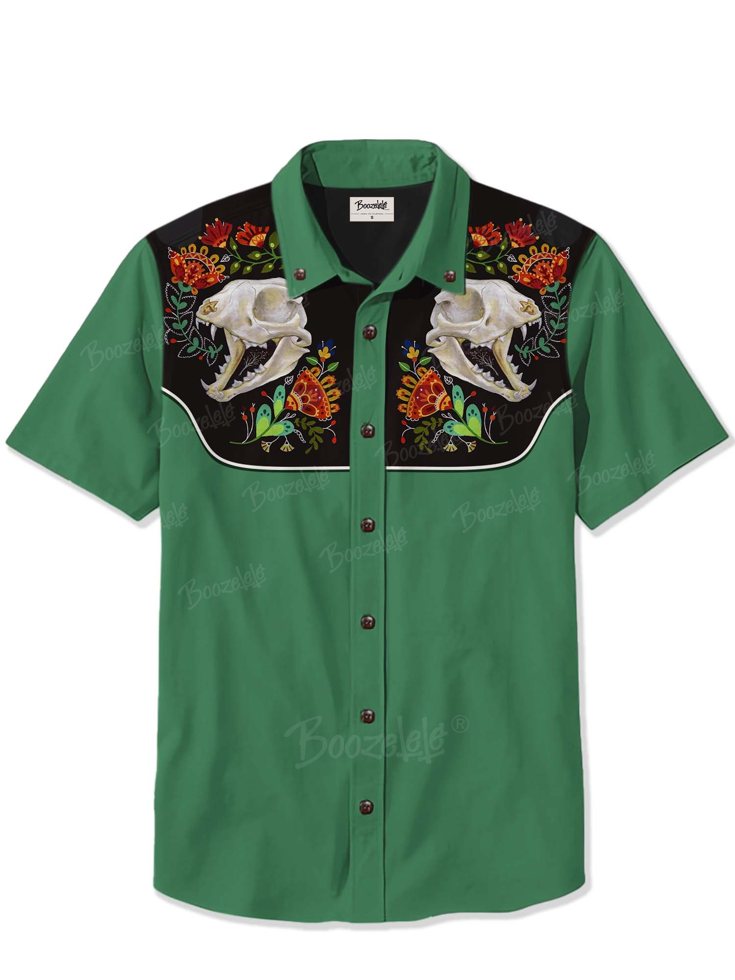 Skull And Flower - 100% Cotton Shirt