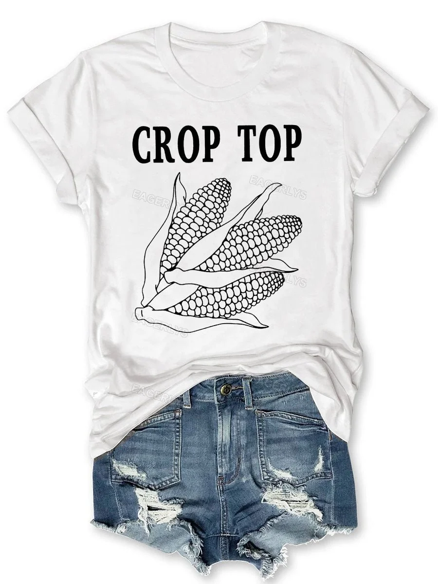Eagerlys Corn Crop Top T-shirt Eagerlys