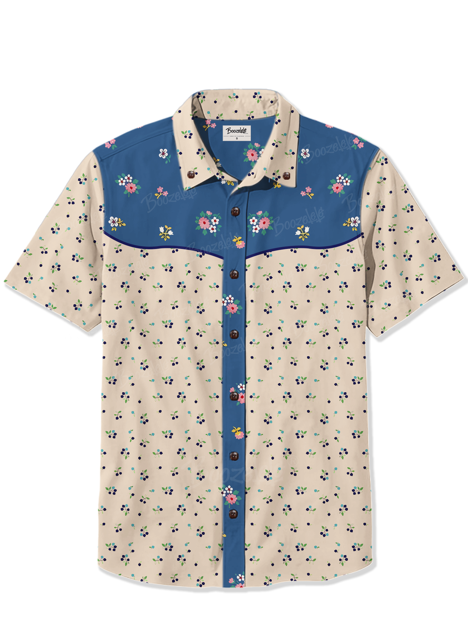 Retro Floral Cowgirl Blueberry - 100% Cotton Shirt