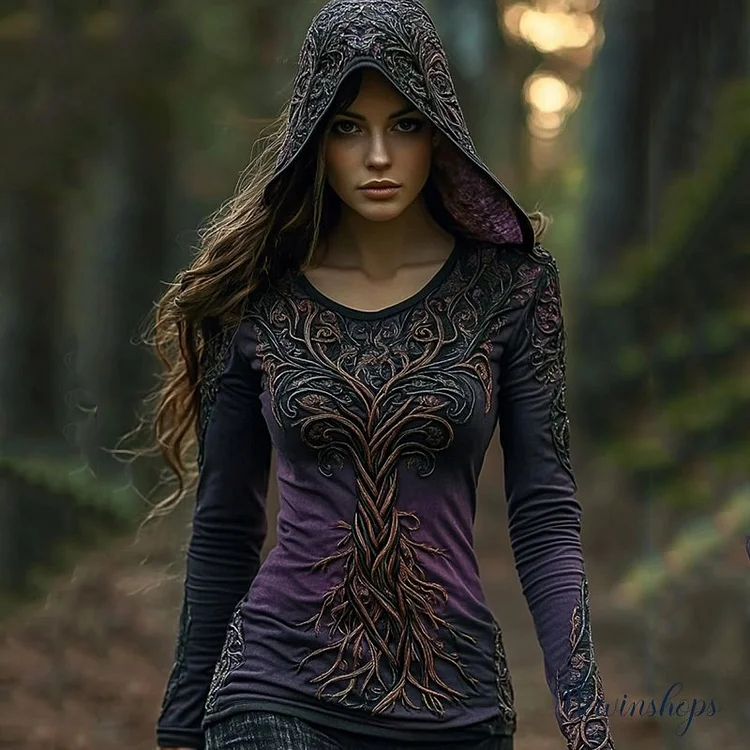 Women's Viking Gradient Tree Of Life Comfy Hoodie