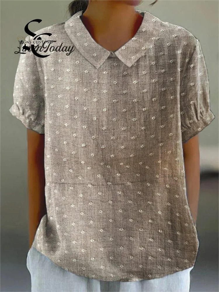 Women's  Art Print Casual Cotton And Linen Shirt