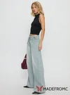 Paltrow Mid Rise Wide Leg Cargo Jeans Faded Blue Wash