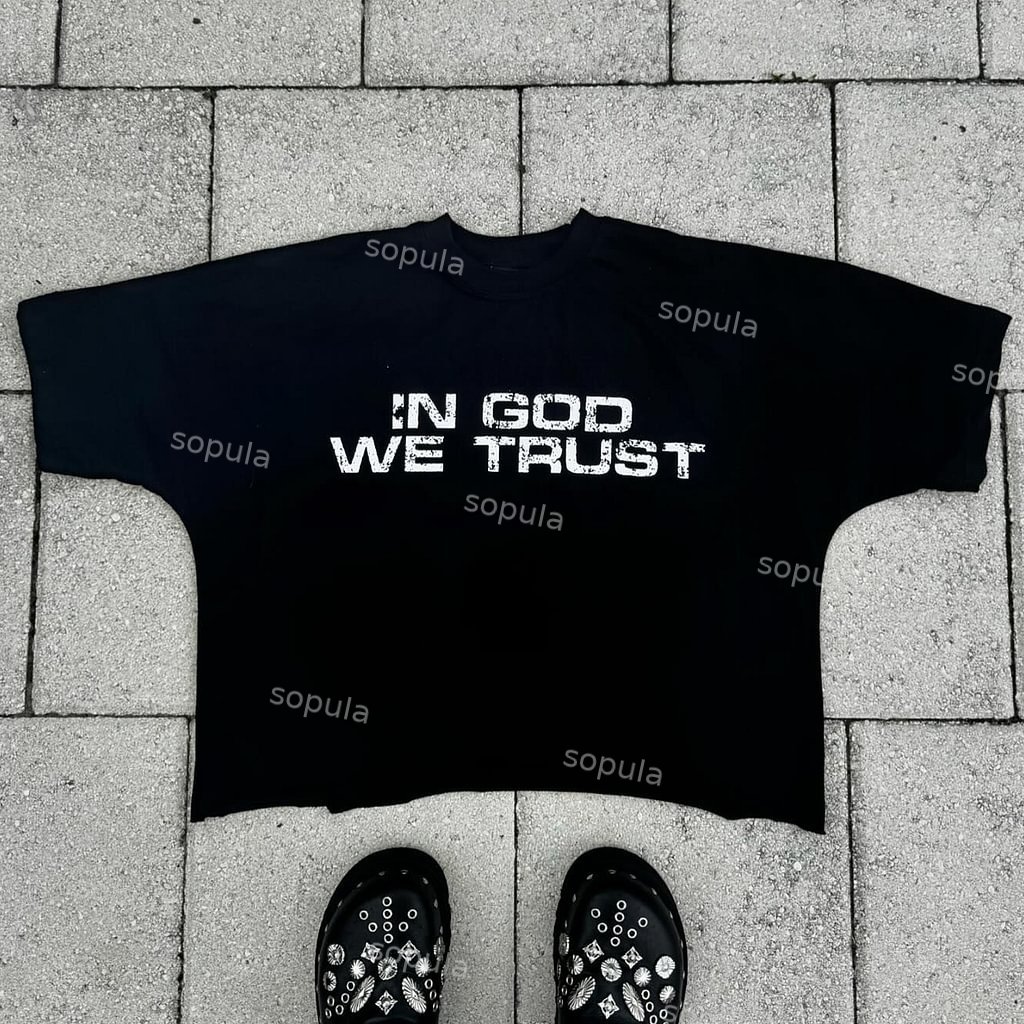 Sopula Vintage In God We Trust Graphic 100% Cotton T-Shirt Cropped Tees - Sopula｜Premium Graphic Tees & Graphic Clothing