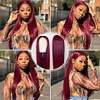 Brazilian Red Wine Color Hair Wigs With Baby Hair Burgundy Wig
