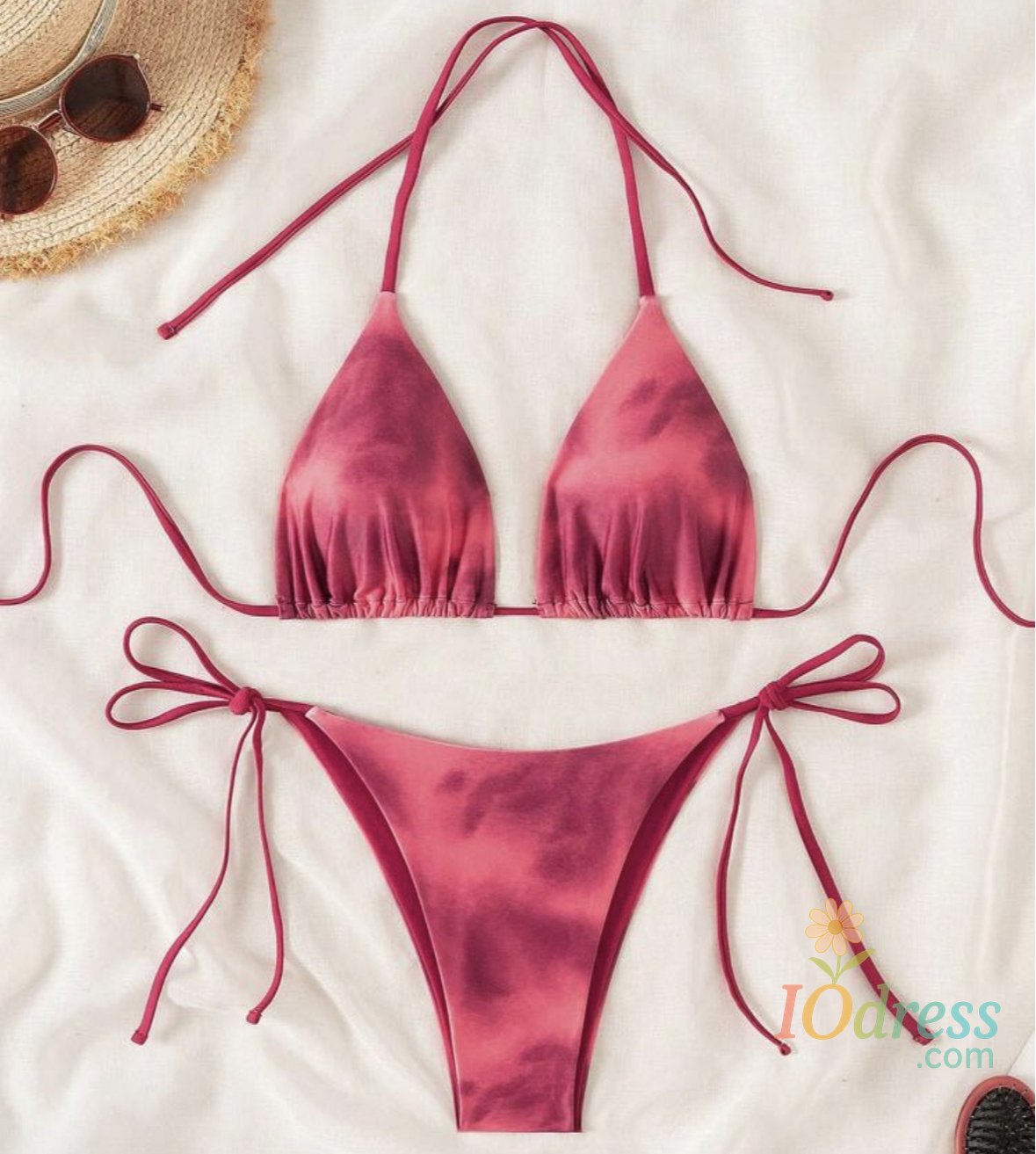 IO Dress Tie Dye Bikins 2025 Mini Micro String Bikini Women Swimwear Female Swimsuit Two Pieces Bikini Set Halter Bathing Suit Swim Lady