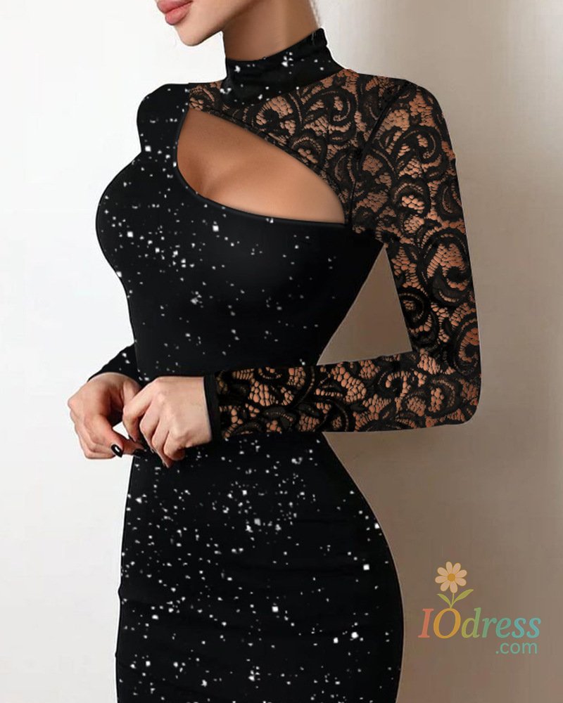 IO Dress Lace Hollow Fashion Dress-perfect Curve Design, Every Detail Is Full of Temptation and Style, Showing Confidence and Charm