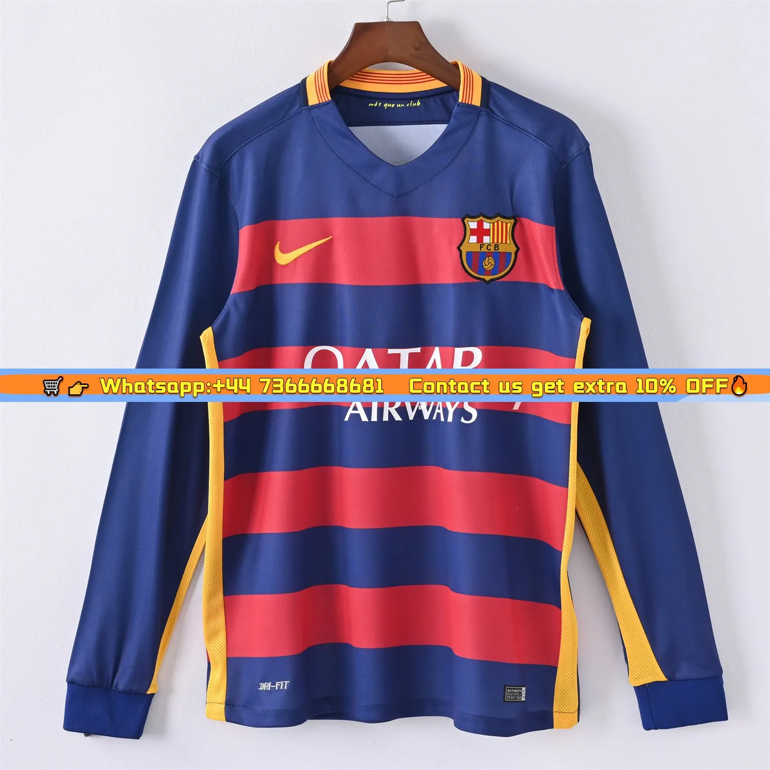 B.A.R.S.A Retro 15-16 Home Long Sleeves Jersey