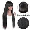 Black Long Straight Wig With Bang